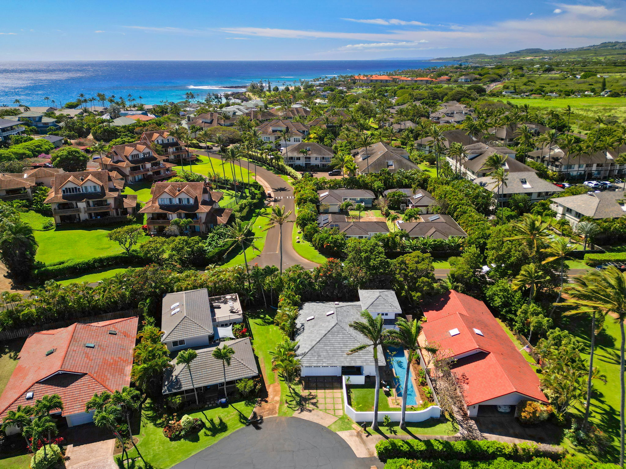 1753 Kelaukia Street Koloa, HI 96756 - Photo 26 of 27 an aerial view of residential houses with outdoor space and ocean view