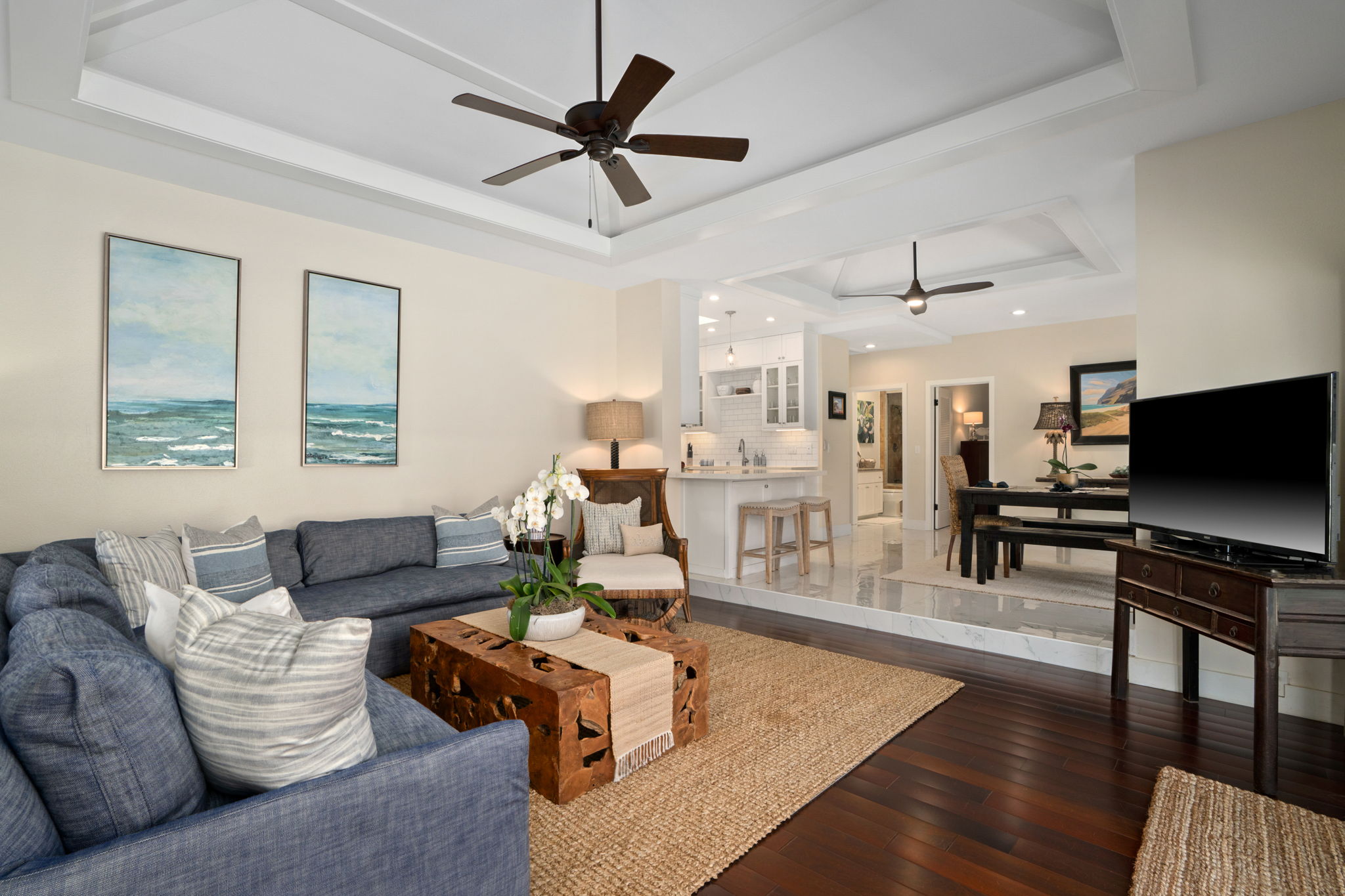 1753 Kelaukia Street Koloa, HI 96756 - Photo 7 of 27 a living room with furniture and a flat screen tv