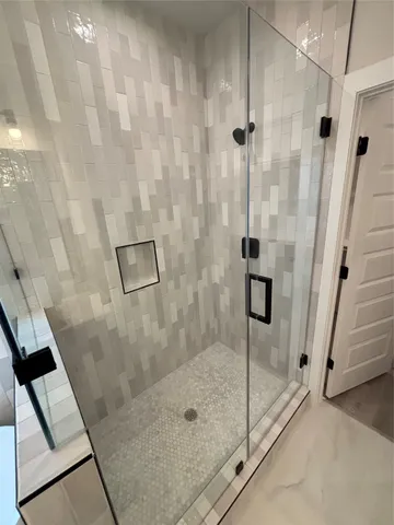 a bathroom with a shower