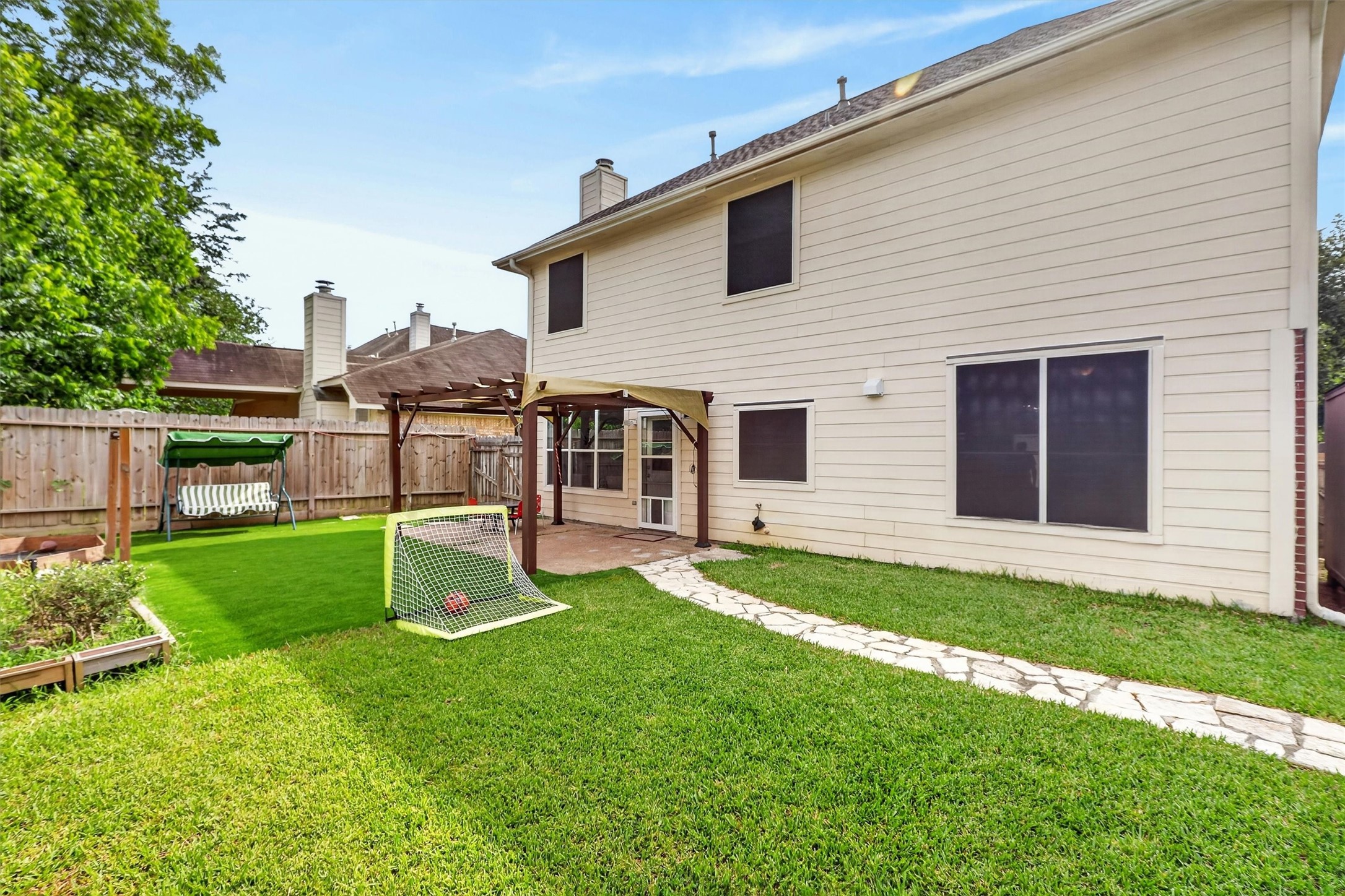 10054 Rio Bravo Road Houston, TX 77064 - Photo 35 of 41 Spacious Backyard - partially turfed for easy maintenance and a nice gazebo