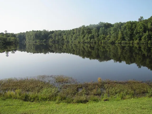 a view of a lake and mountain view