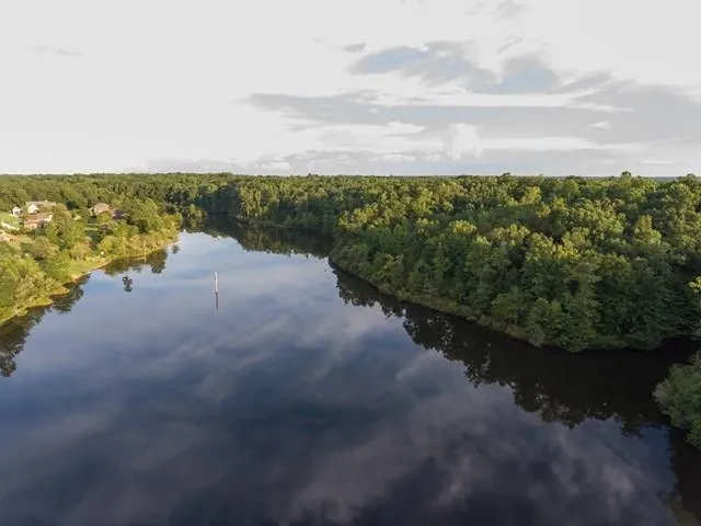a view of a lake with an outdoor space