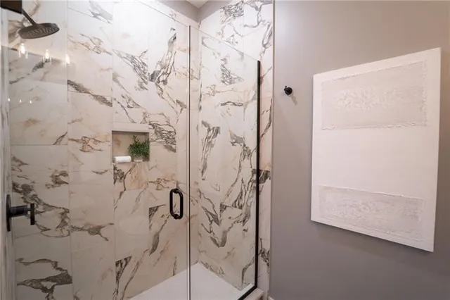a bathroom with a shower