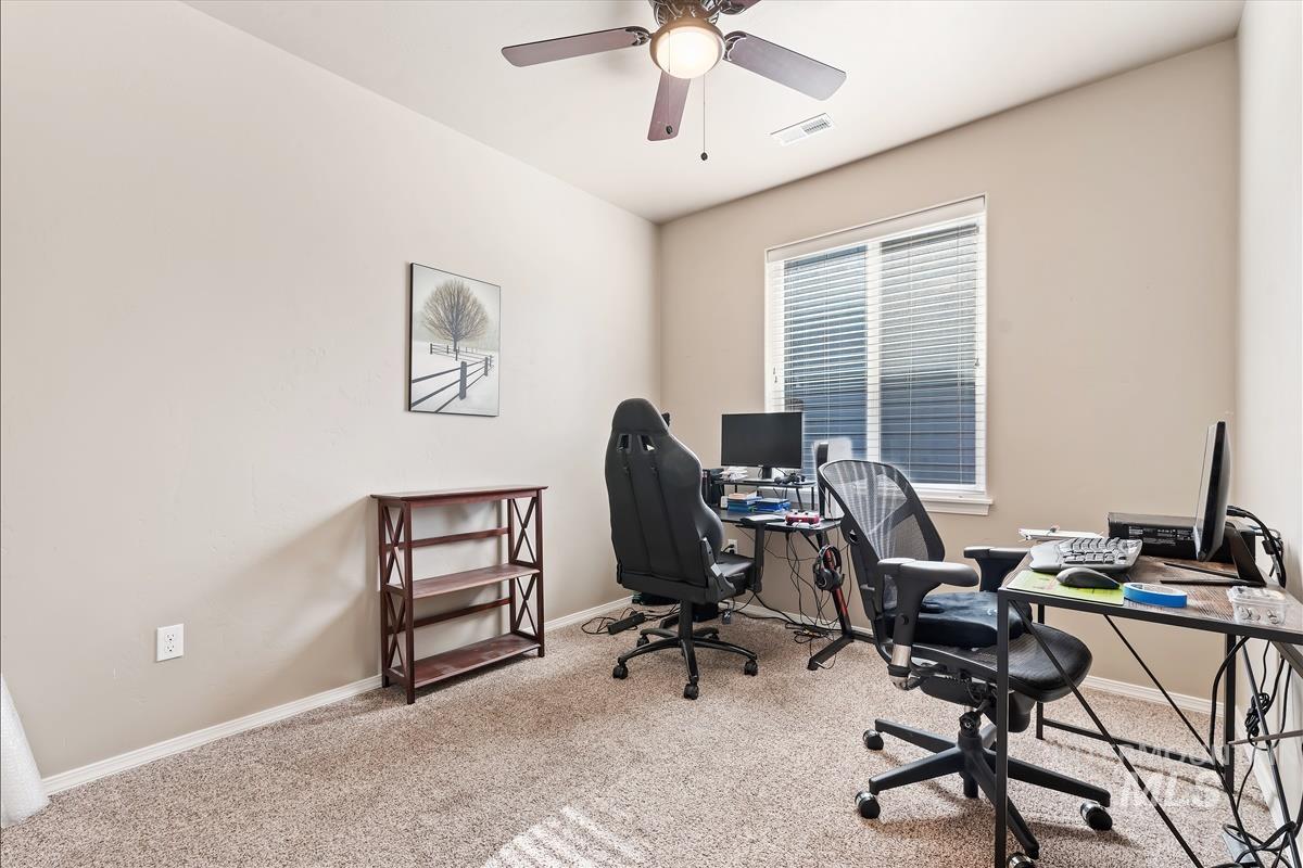 6308 South Kelso Way Boise, ID 83709 - Photo 16 of 35 Office featuring carpet floors and a ceiling fan