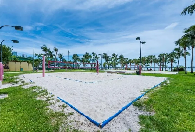 a view of a volley ball court