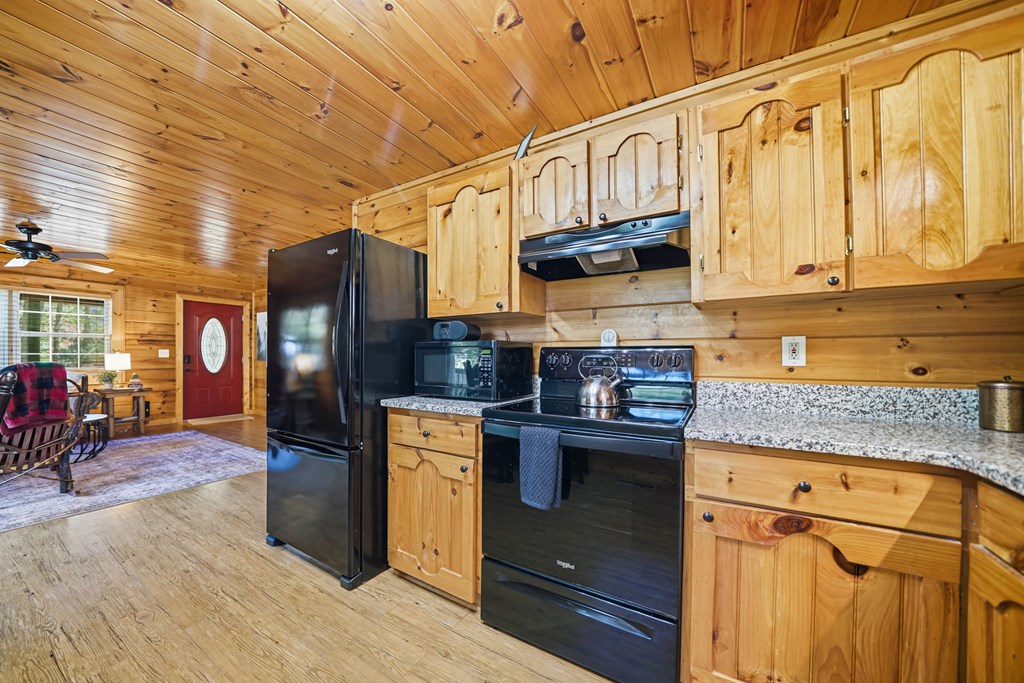 25 Foster Lane Morganton, GA 30560 - Photo 16 of 28 a kitchen with stainless steel appliances granite countertop a refrigerator a stove and a sink