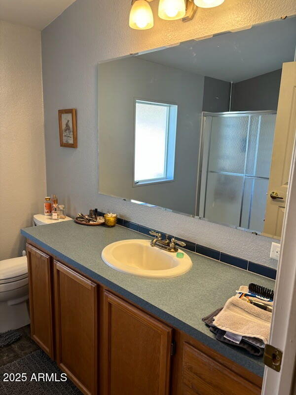 23300 West Mule Deer Lane, Unit 2 Congress, AZ 85332 - Photo 12 of 17 a bathroom with a sink a toilet and mirror