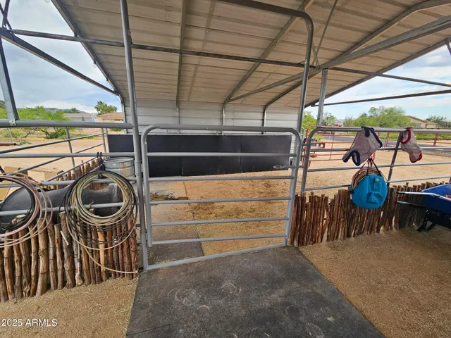 a view of a terrace with a bench