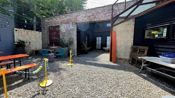 a view of entrance gate of a house