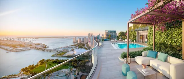 a balcony with city view
