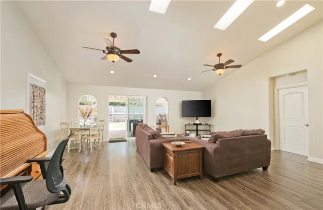 a living room with furniture