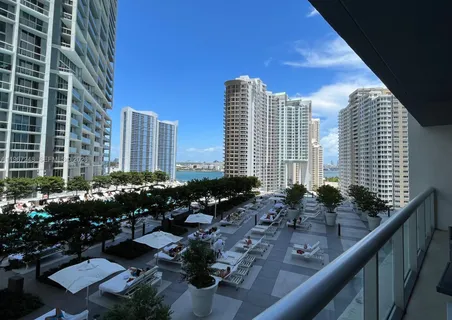 a view of a city with tall buildings
