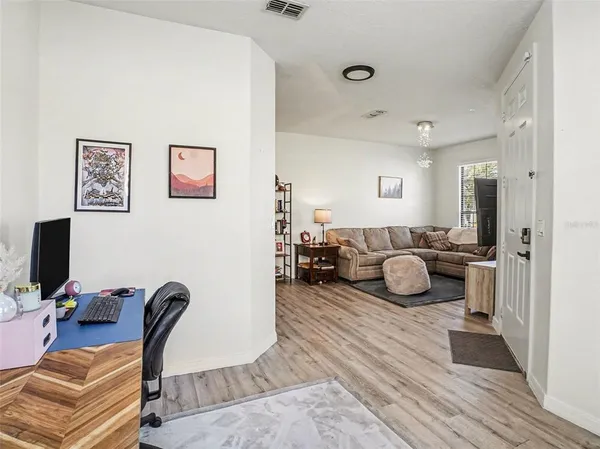 a living room with furniture