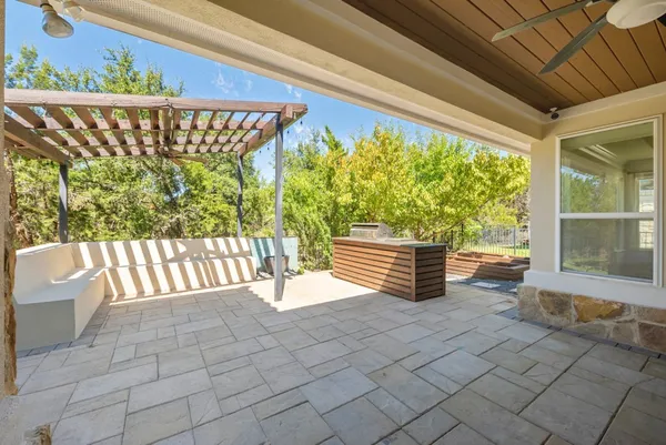 a view of an outdoor sitting area