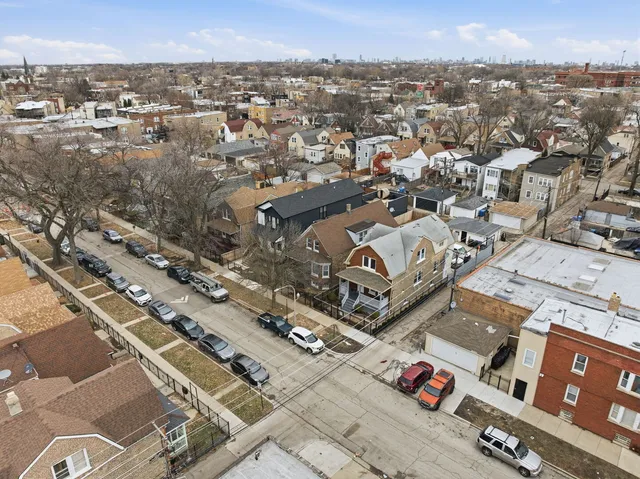 an aerial view of a residential apartment building