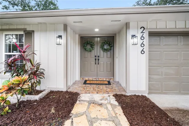a view of front door of house