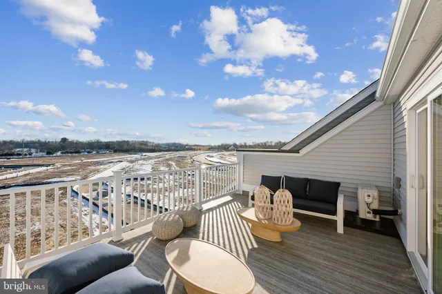 a balcony with view of city