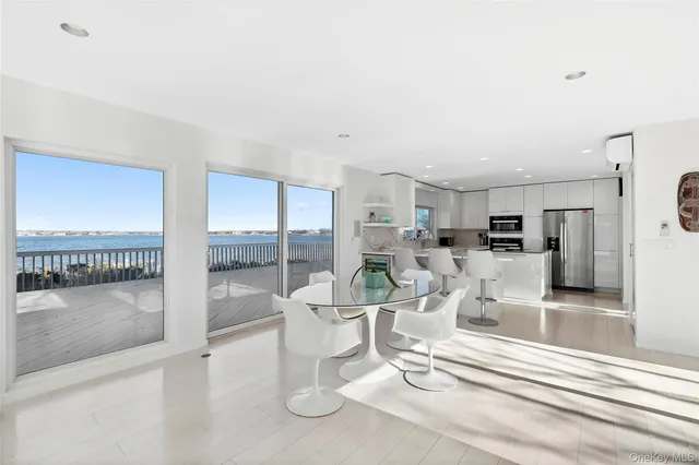 a dining room with furniture