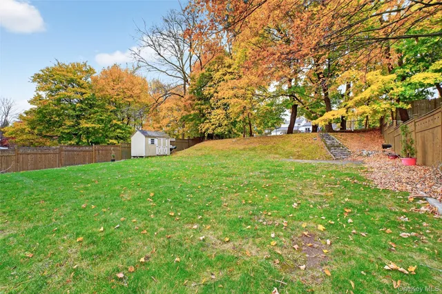a backyard of a house with lots of green space