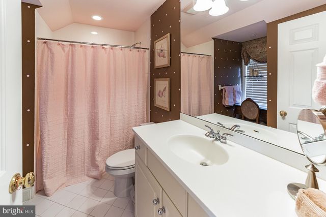 a bathroom with a sink a toilet and shower curtain