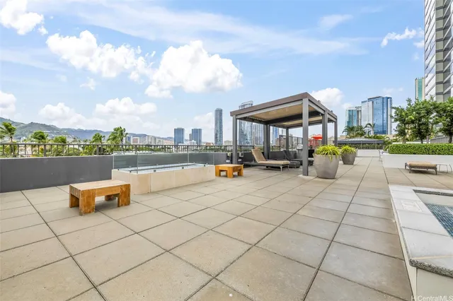 a view of outdoor space with seating