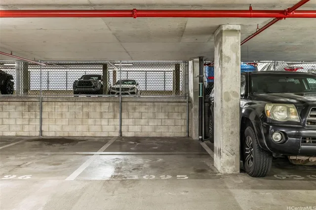 a view of a car garage