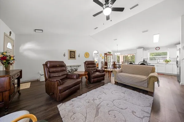 a living room with furniture