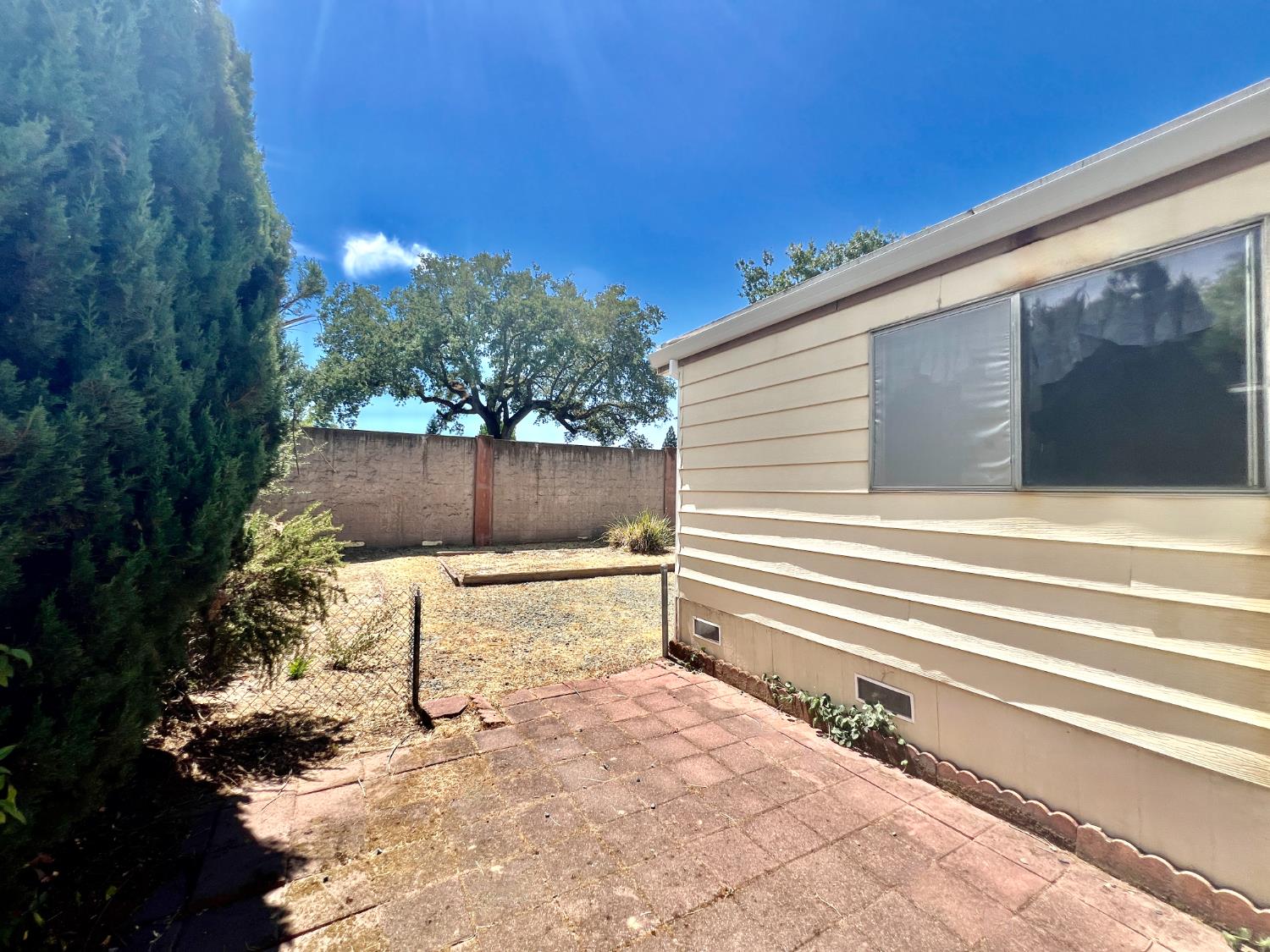 167 Rimma Way Roseville, CA 95661 - Photo 22 of 22 a view of a backyard with a large tree and wooden fence