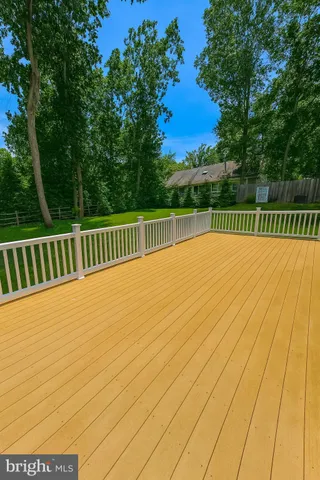 a view of a white house with a small yard plants and large tree