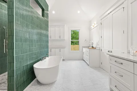 a bathroom with a shower