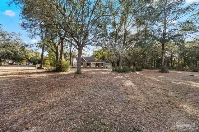 a view of road with trees