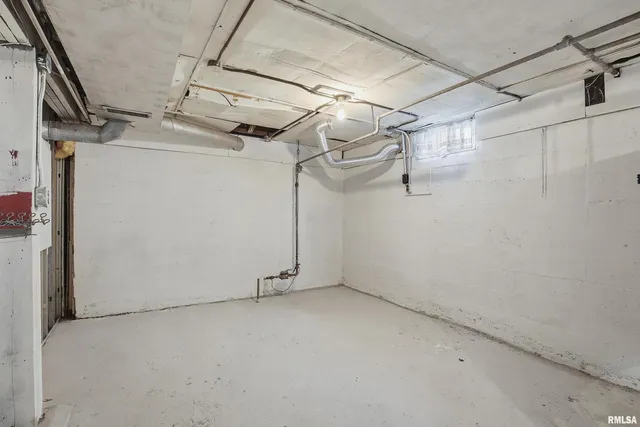 a view of a room with racks on the wall