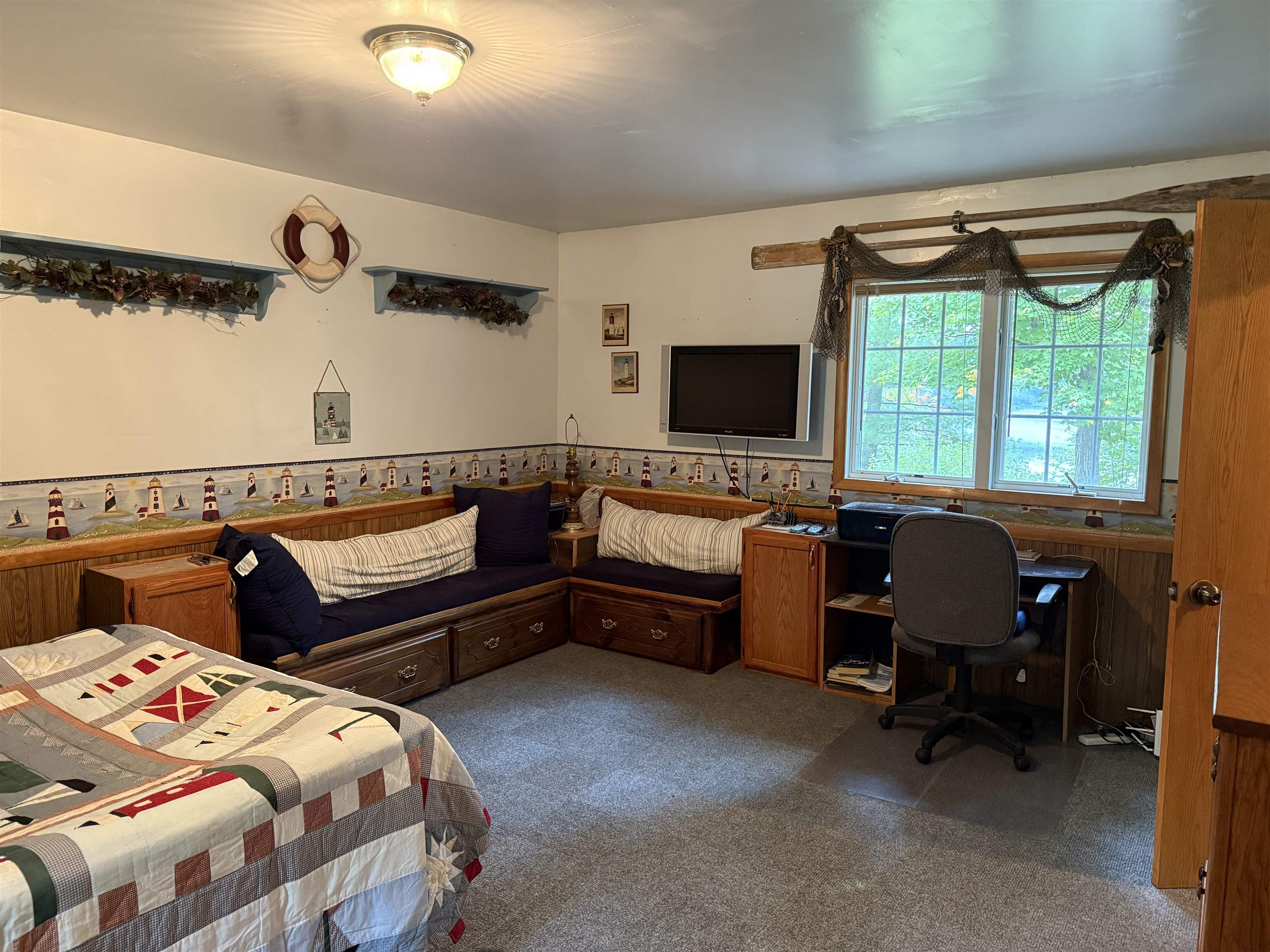63380 Trout Lake Road Iron River, WI 54847 - Photo 18 of 36 Carpeted bedroom with an office area