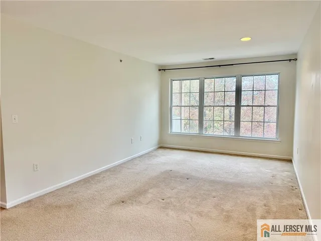 an empty room with closet