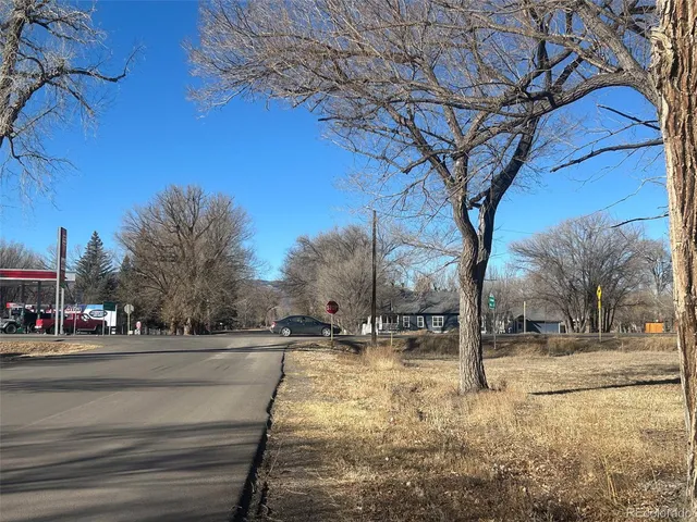 a street view covered with snow
