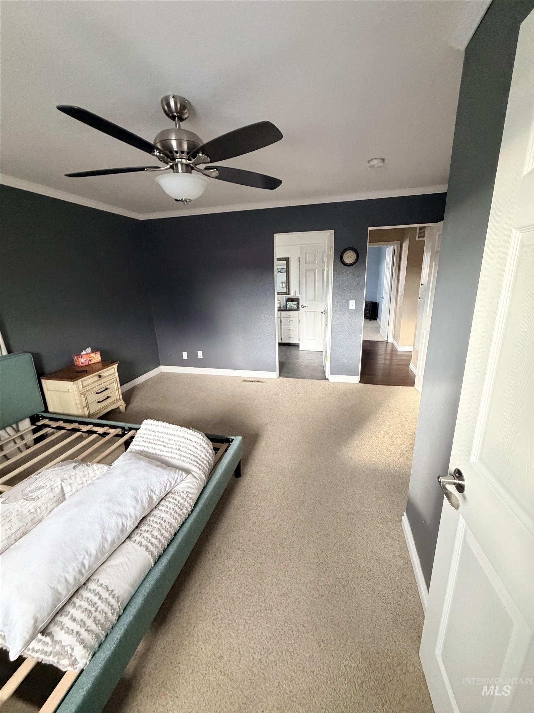 1306 Hemlock Avenue Lewiston, ID 83501 - Photo 16 of 38 Carpeted bedroom with ceiling fan and ornamental molding