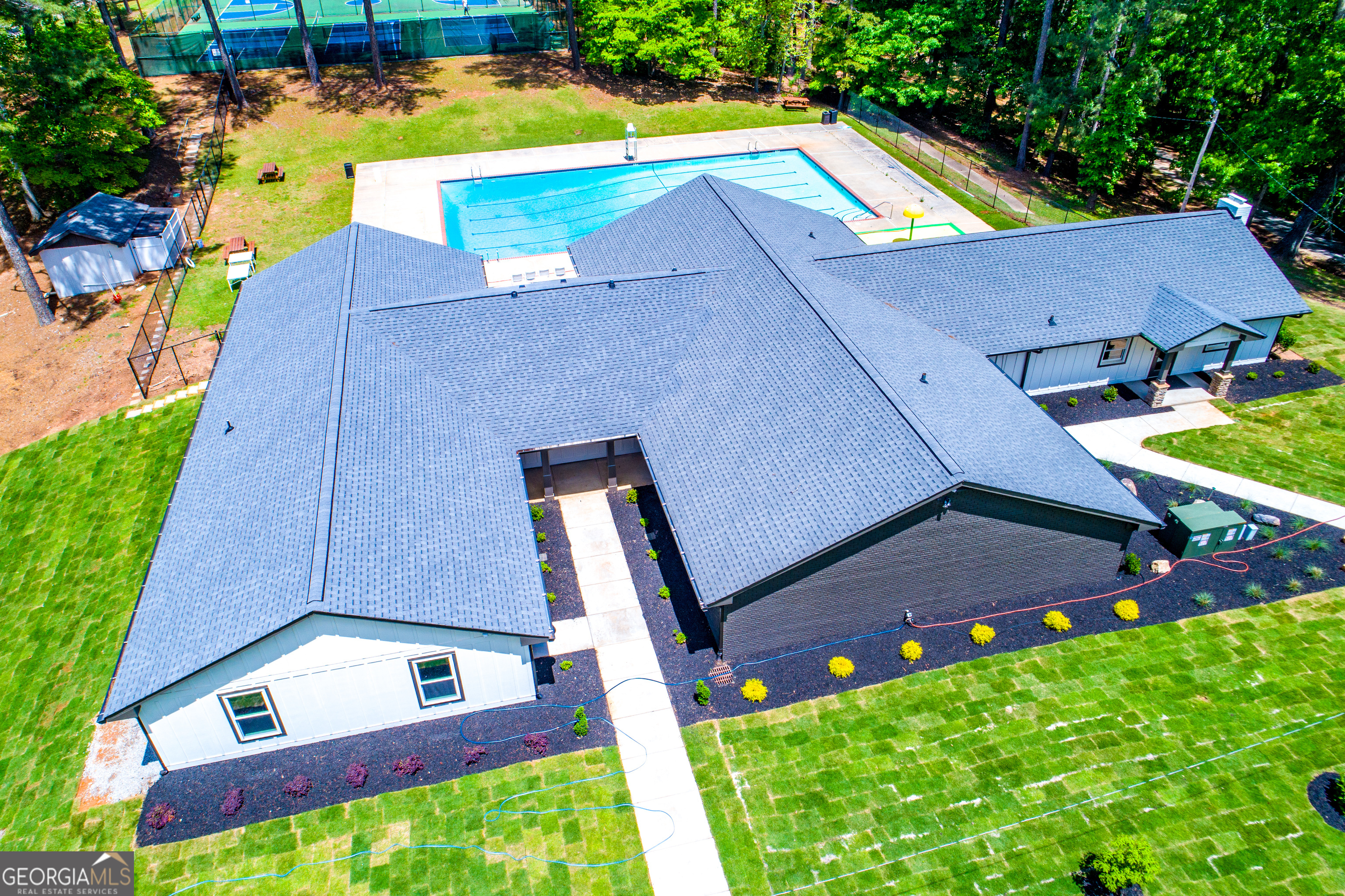 295 Clearview Court Villa Rica, GA 30180 - Photo 26 of 49 an aerial view of a house with a yard