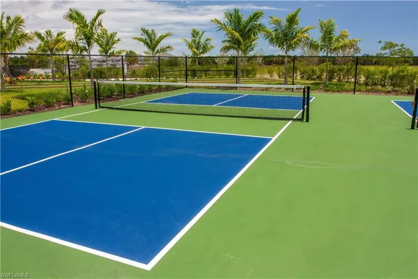 a view of an outdoor space and swimming pool