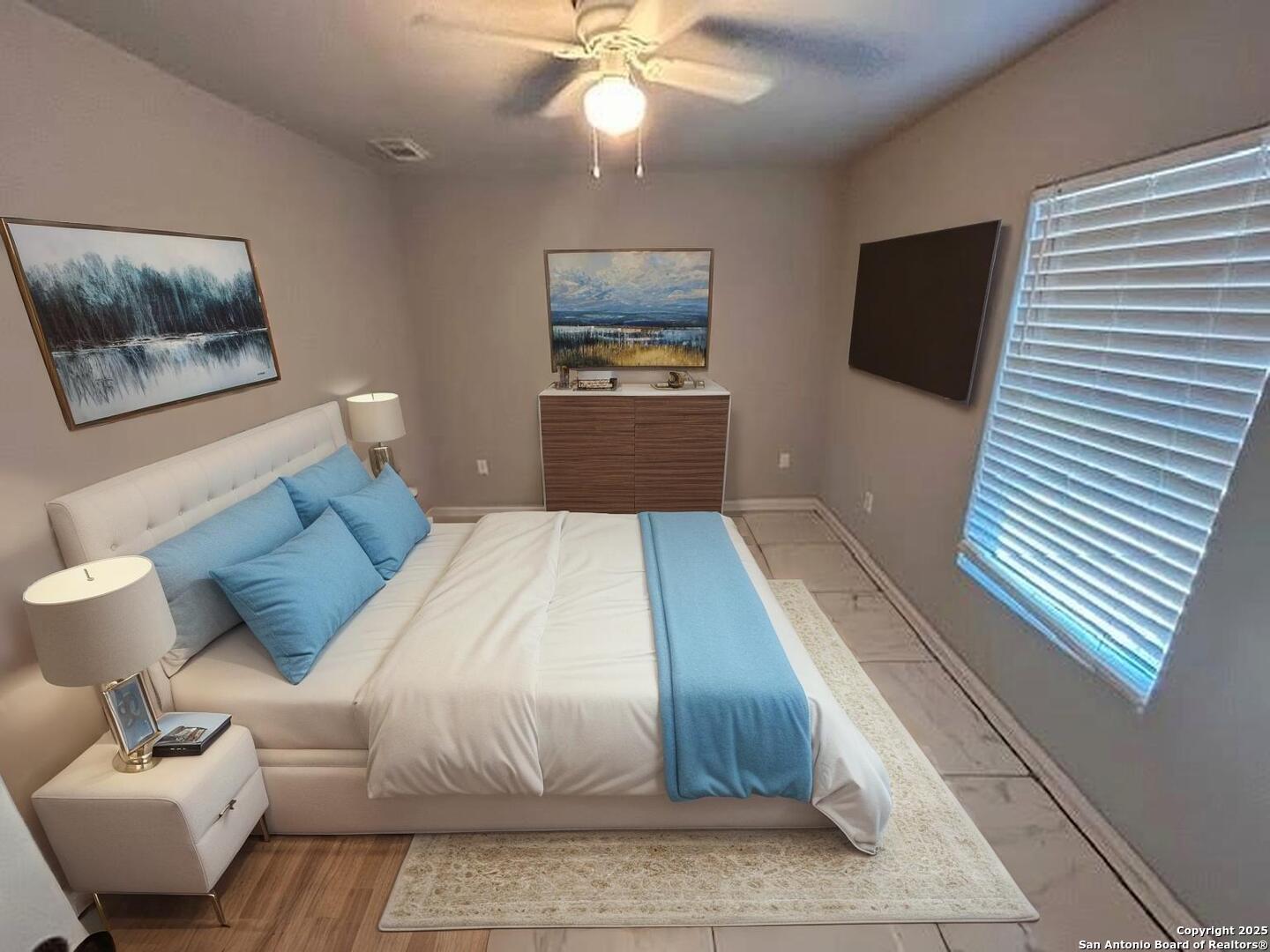 236 Hopi Bandera, TX 78003 - Photo 8 of 34 a bedroom with a bed and a mirror