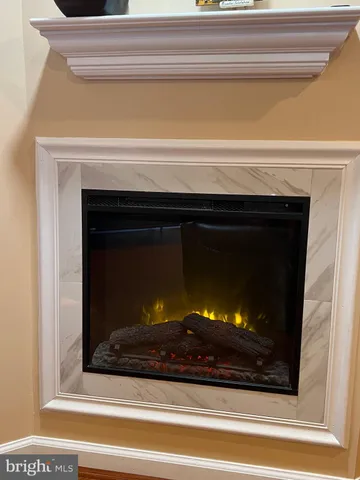 a fireplace with a fireplace