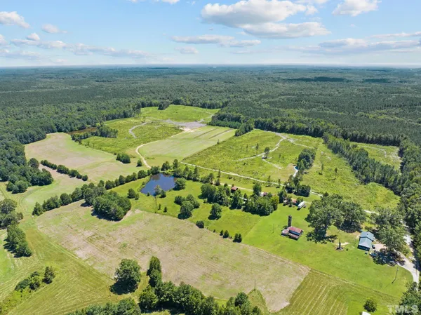 a view of a garden with an ocean