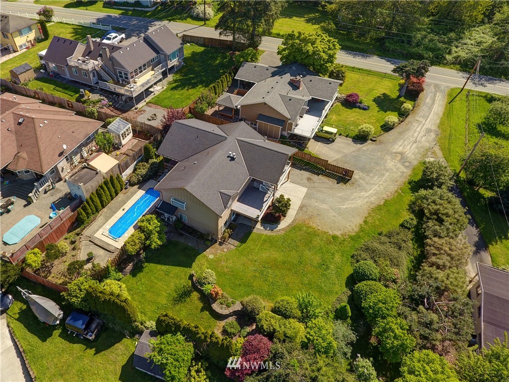 2106 Cedar Road Lake Stevens, WA 98258 - Photo 22 of 24 an aerial view of residential house with outdoor space and swimming pool
