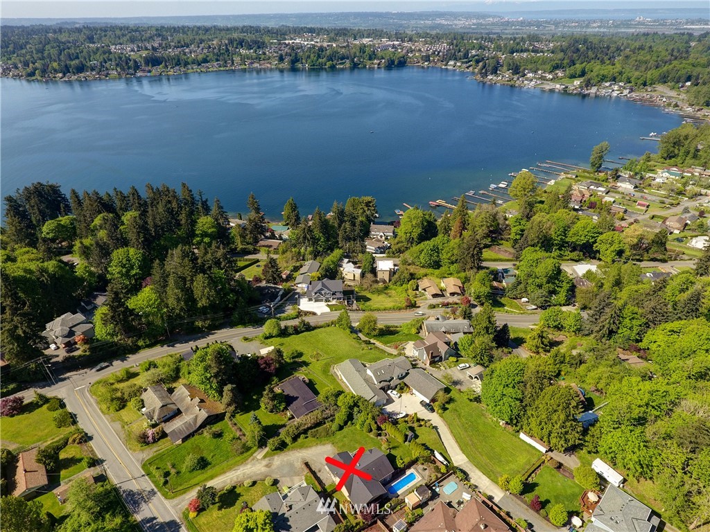 2106 Cedar Road Lake Stevens, WA 98258 - Photo 23 of 24 an aerial view of a houses with a lake view