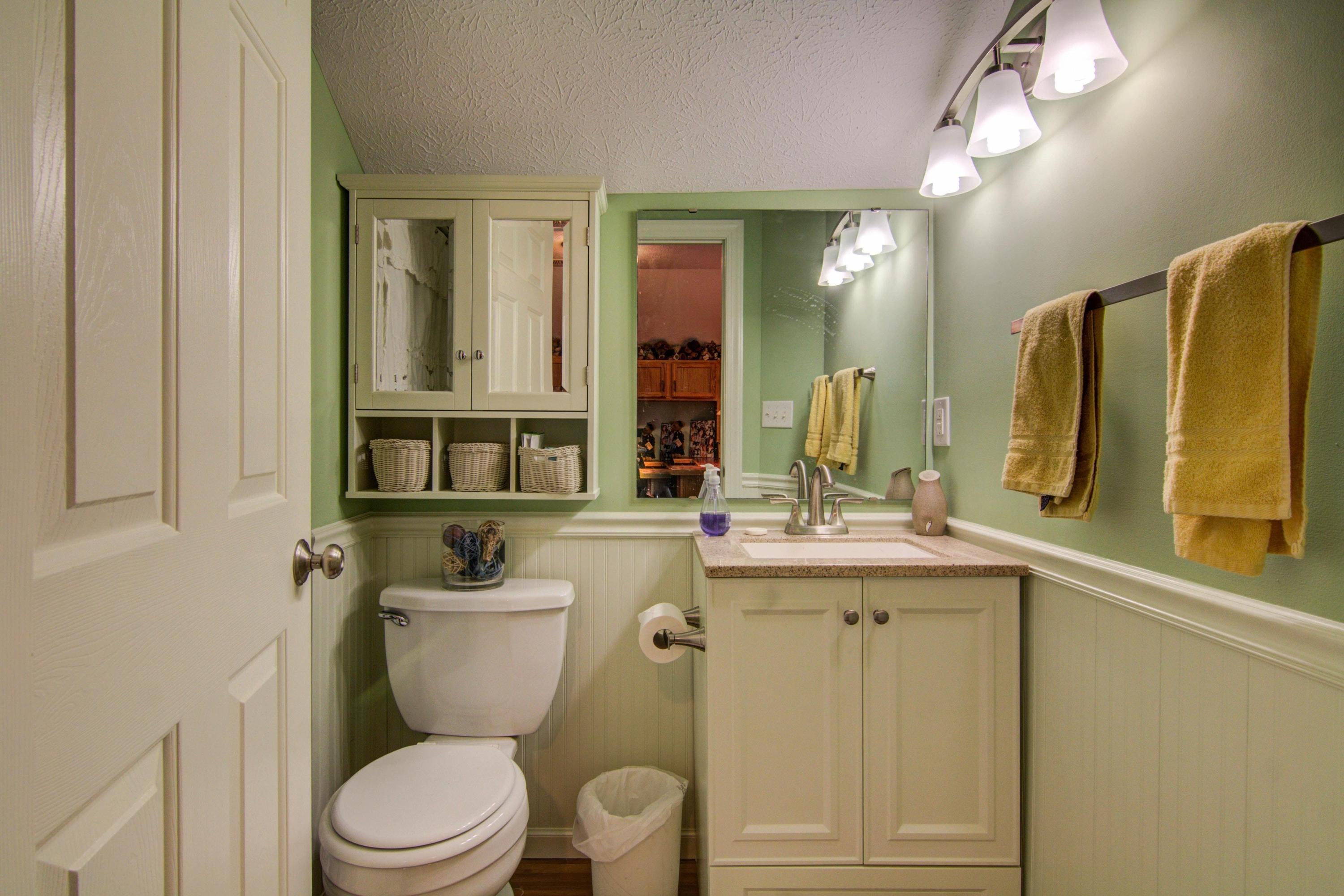 1129 Mountain View Road Vinton, VA 24179 - Photo 18 of 24 a bathroom with a toilet a sink and mirror