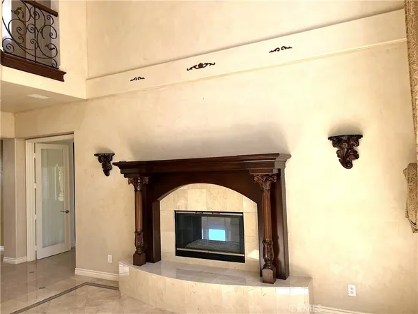 a view of a livingroom with a chandelier