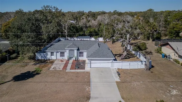 an aerial view of a house