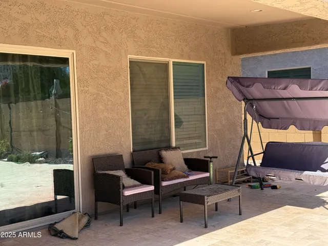 a outdoor living space with furniture