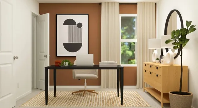 a view of balcony with wooden floor