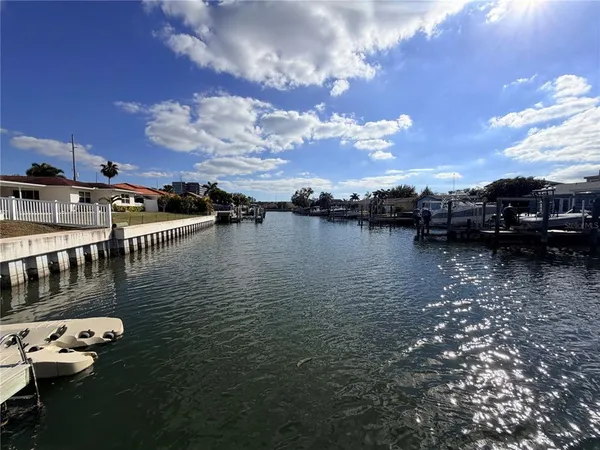 a view of a lake with houses