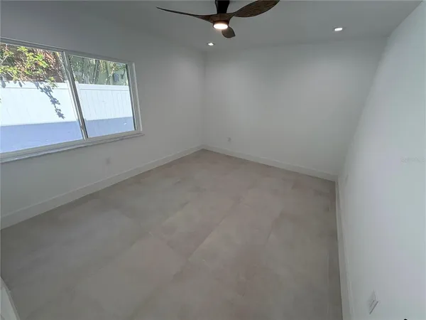 an empty room with a window